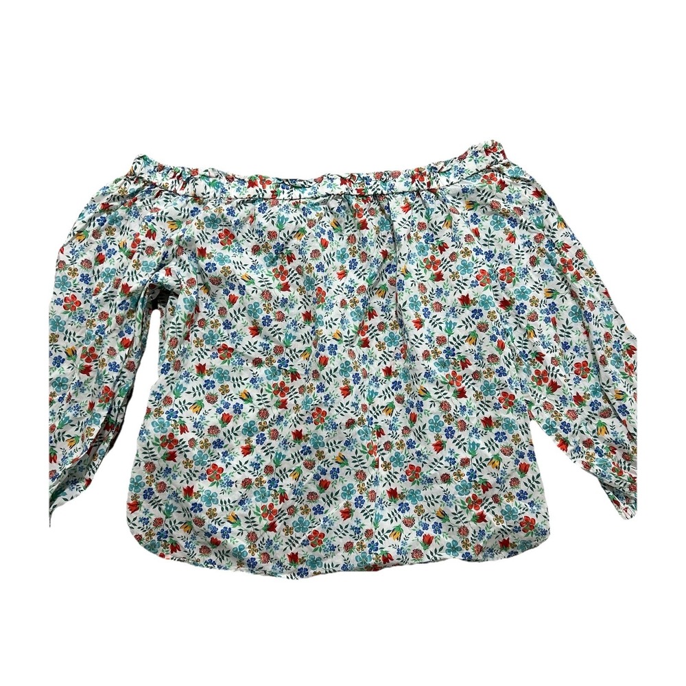 J.Crew Size 14 Liberty London Edenham Floral Off The Shoulder Puff Sleeve Blouse - Picture 7 of 7